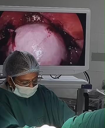 Laparoscopic surgery in progress at Sri Sai Clinic & Scans